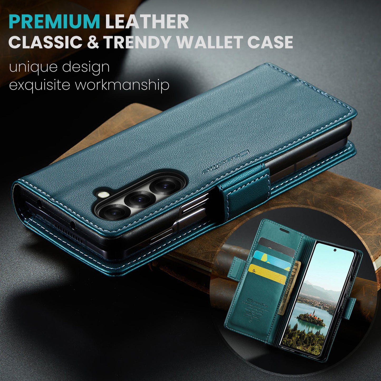 CaseMe 023 Series RFID Blocking PU Leather Wallet Case - For Samsung Galaxy Z Fold7