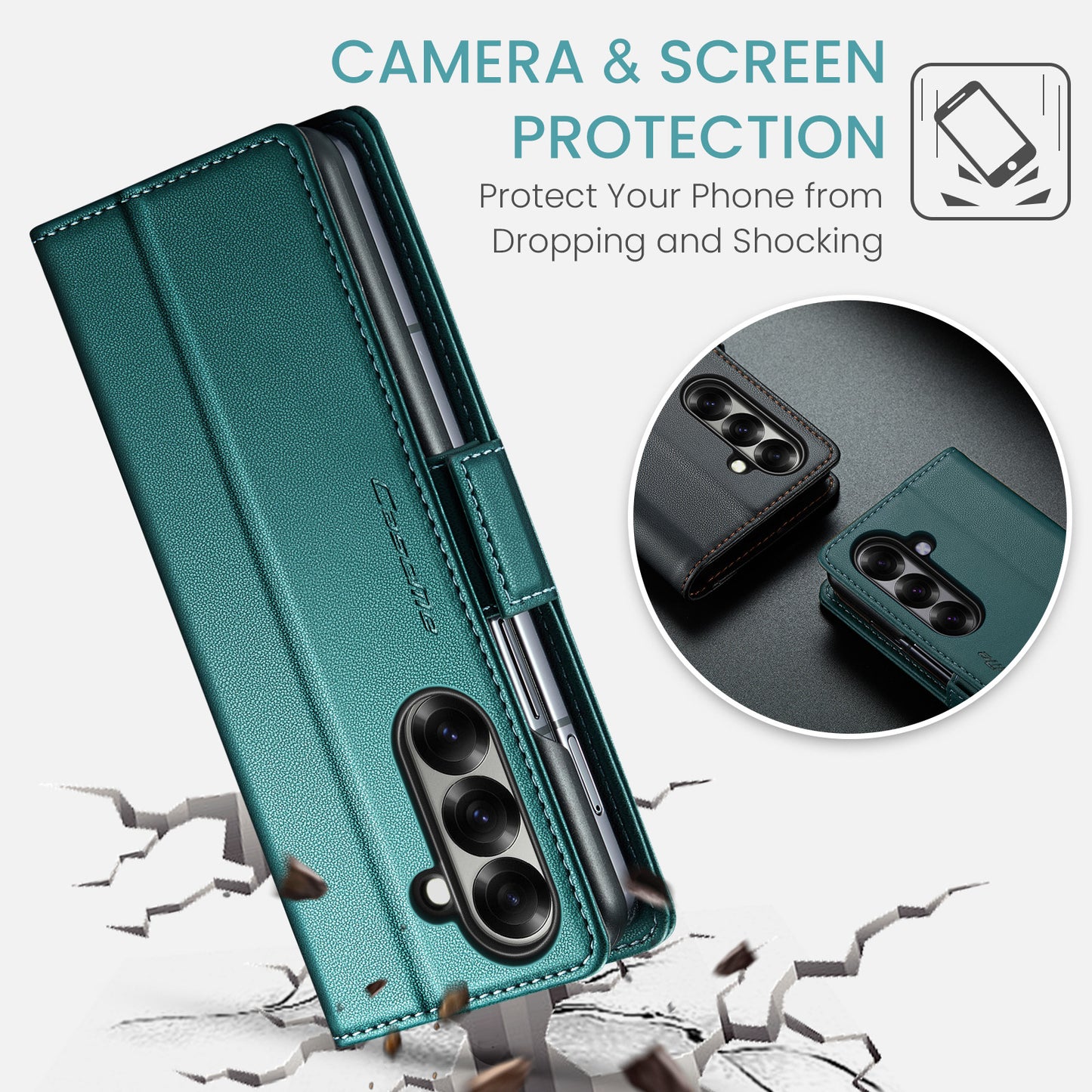 CaseMe 023 Series RFID Blocking PU Leather Wallet Case - For Samsung Galaxy Z Fold7