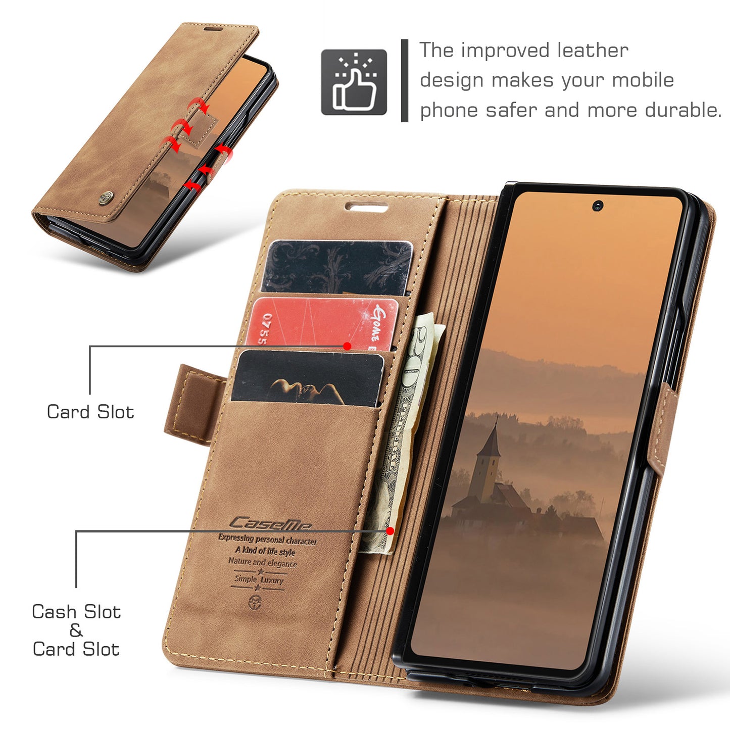 CaseMe 013 Series PU Leather Wallet Case - For Samsung Galaxy Z Fold7