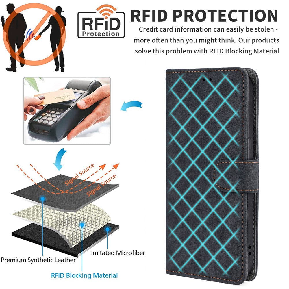 Wallet RFID Blocking PU Leather Cover with Strap - For OnePlus Nord 5 / Ace 5 Ultra