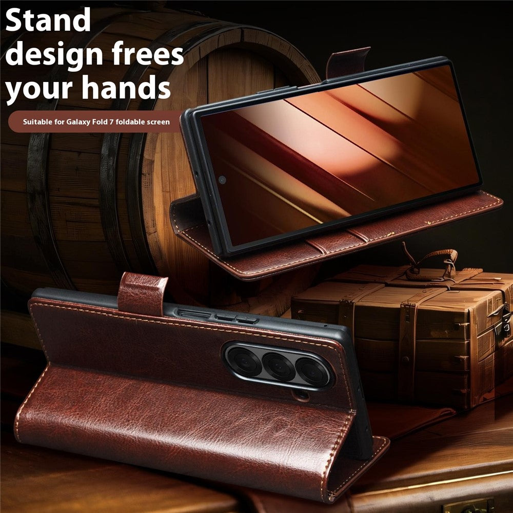 Qialino Genuine Cow Leather Wallet Case - For Samsung Galaxy Z Fold7