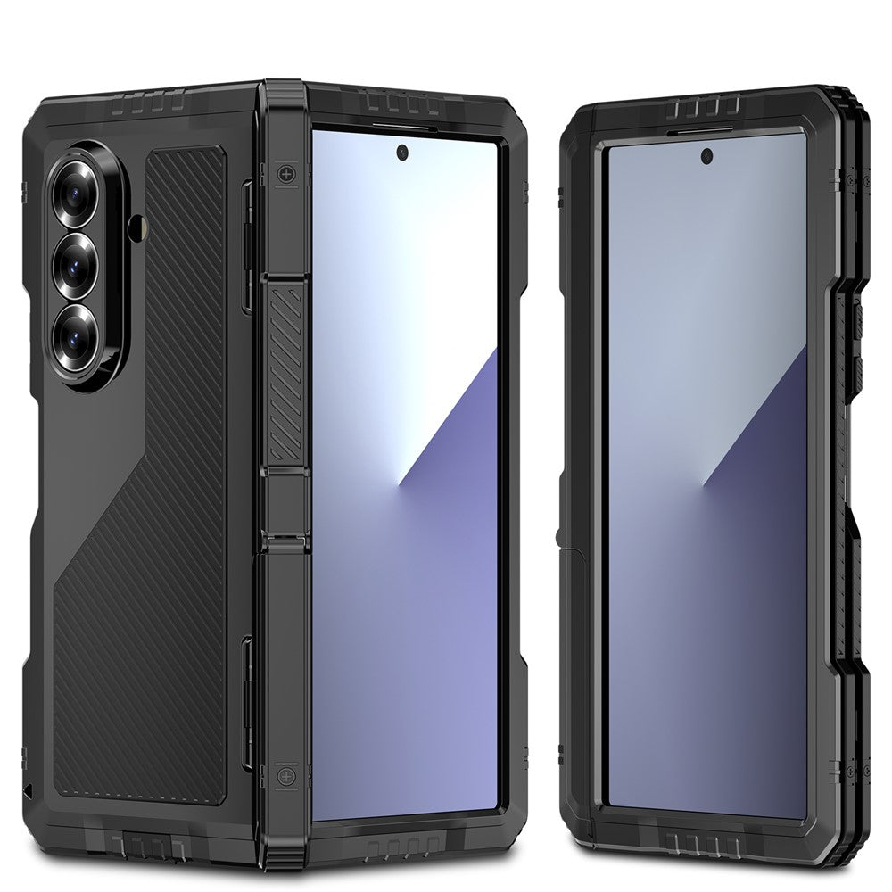 Aluminium Alloy + Silicone Kickstand Case with PET Screen Film - For Samsung Galaxy Z Fold7