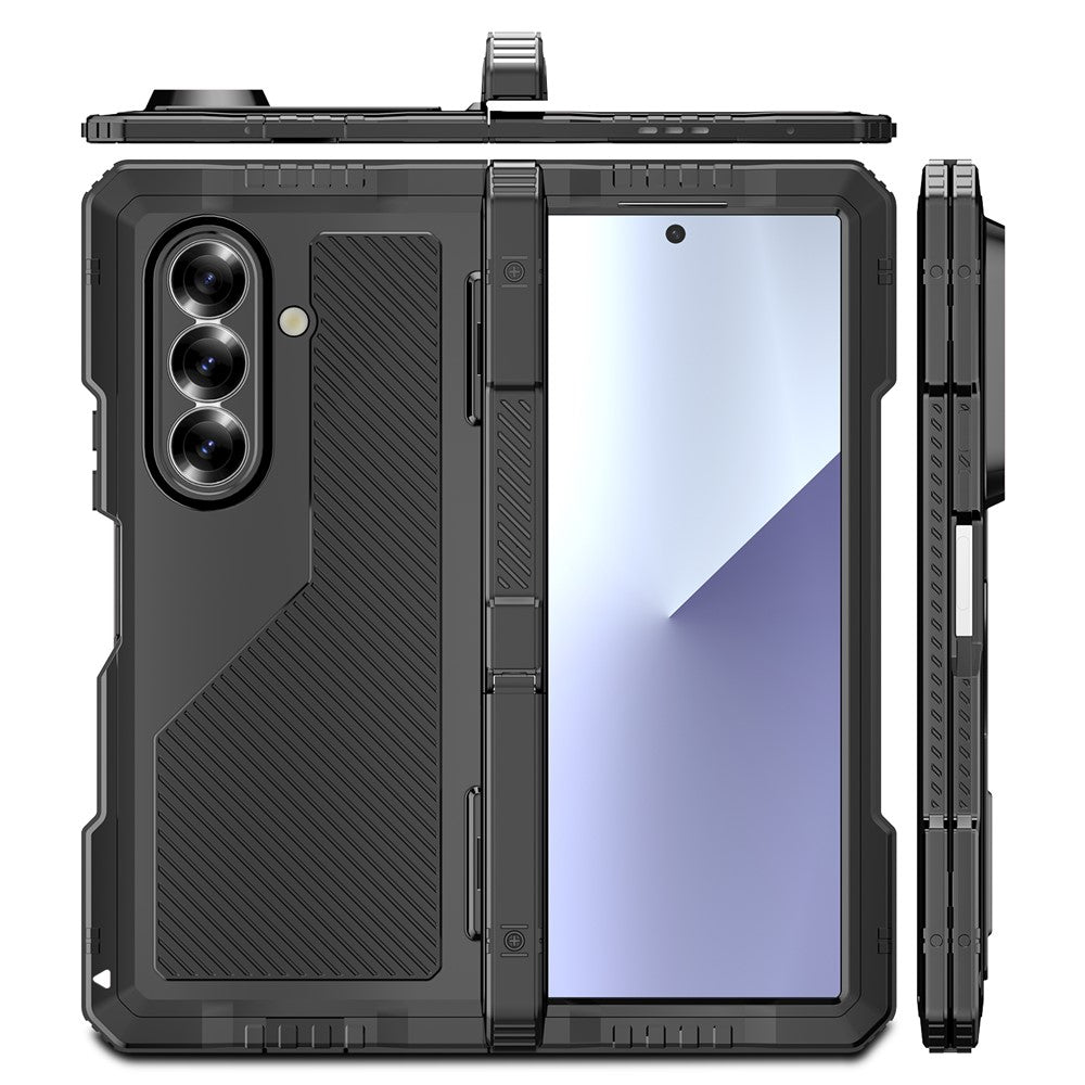 Aluminium Alloy + Silicone Kickstand Case with PET Screen Film - For Samsung Galaxy Z Fold7