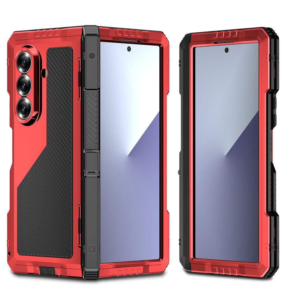 Aluminium Alloy + Silicone Kickstand Case with PET Screen Film - For Samsung Galaxy Z Fold7