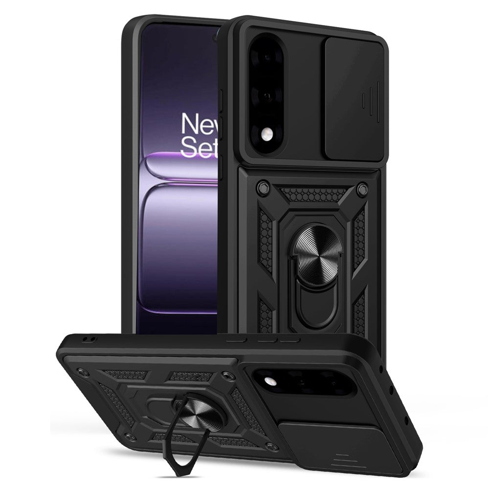 PC + TPU Case with Slide Camera Lid Kickstand Phone Cover - For OnePlus Nord 5