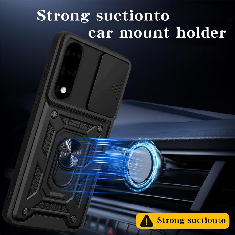 PC + TPU Case with Slide Camera Lid Kickstand Phone Cover - For OnePlus Nord 5