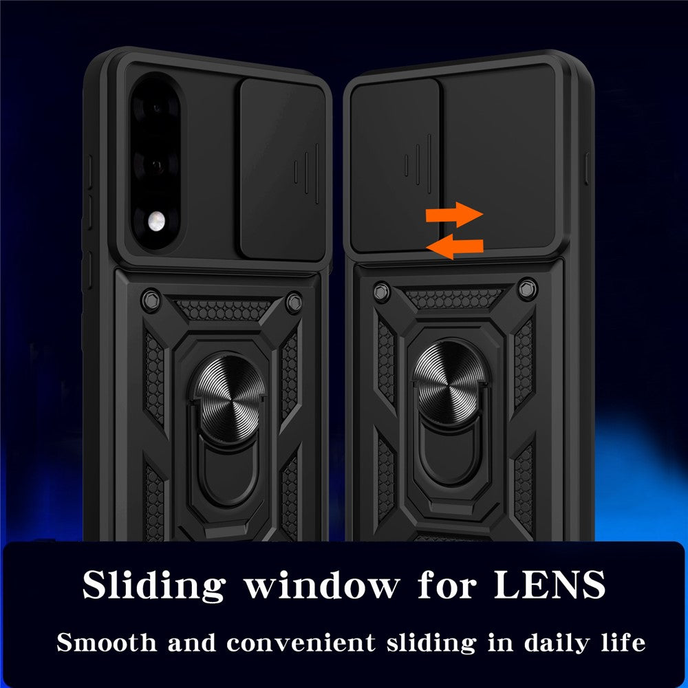 PC + TPU Case with Slide Camera Lid Kickstand Phone Cover - For OnePlus Nord 5