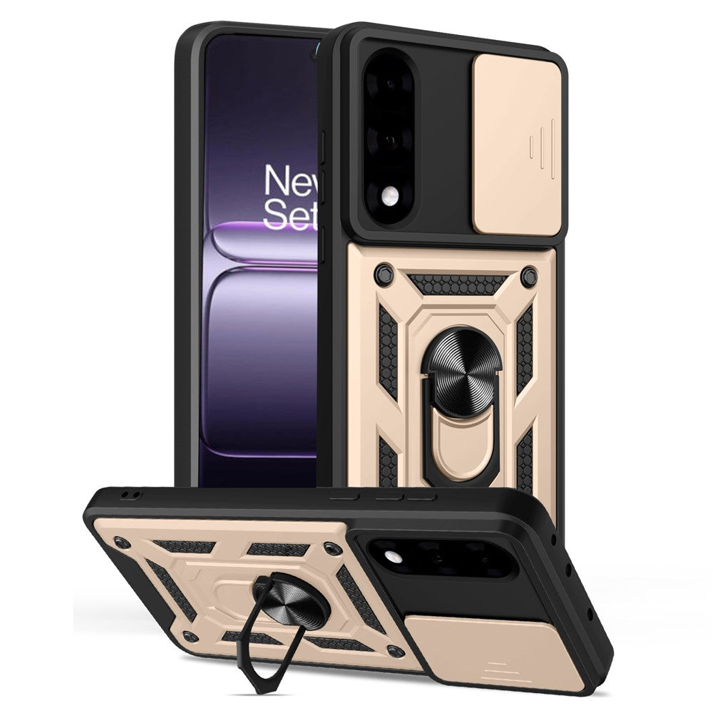 PC + TPU Case with Slide Camera Lid Kickstand Phone Cover - For OnePlus Nord 5