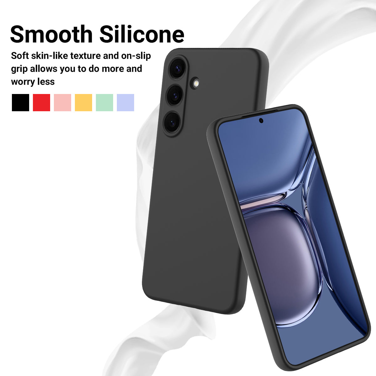 Liquid Silicone Case Phone Back Cover with Hand Strap - For Samsung Galaxy S25 FE