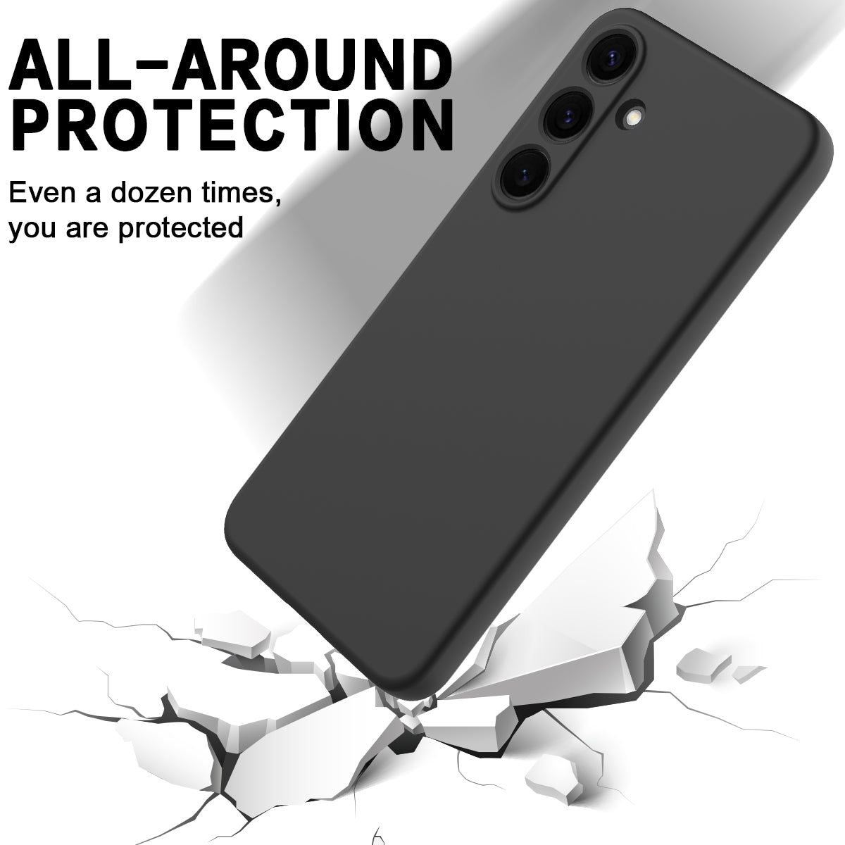 Liquid Silicone Case Phone Back Cover with Hand Strap - For Samsung Galaxy S25 FE