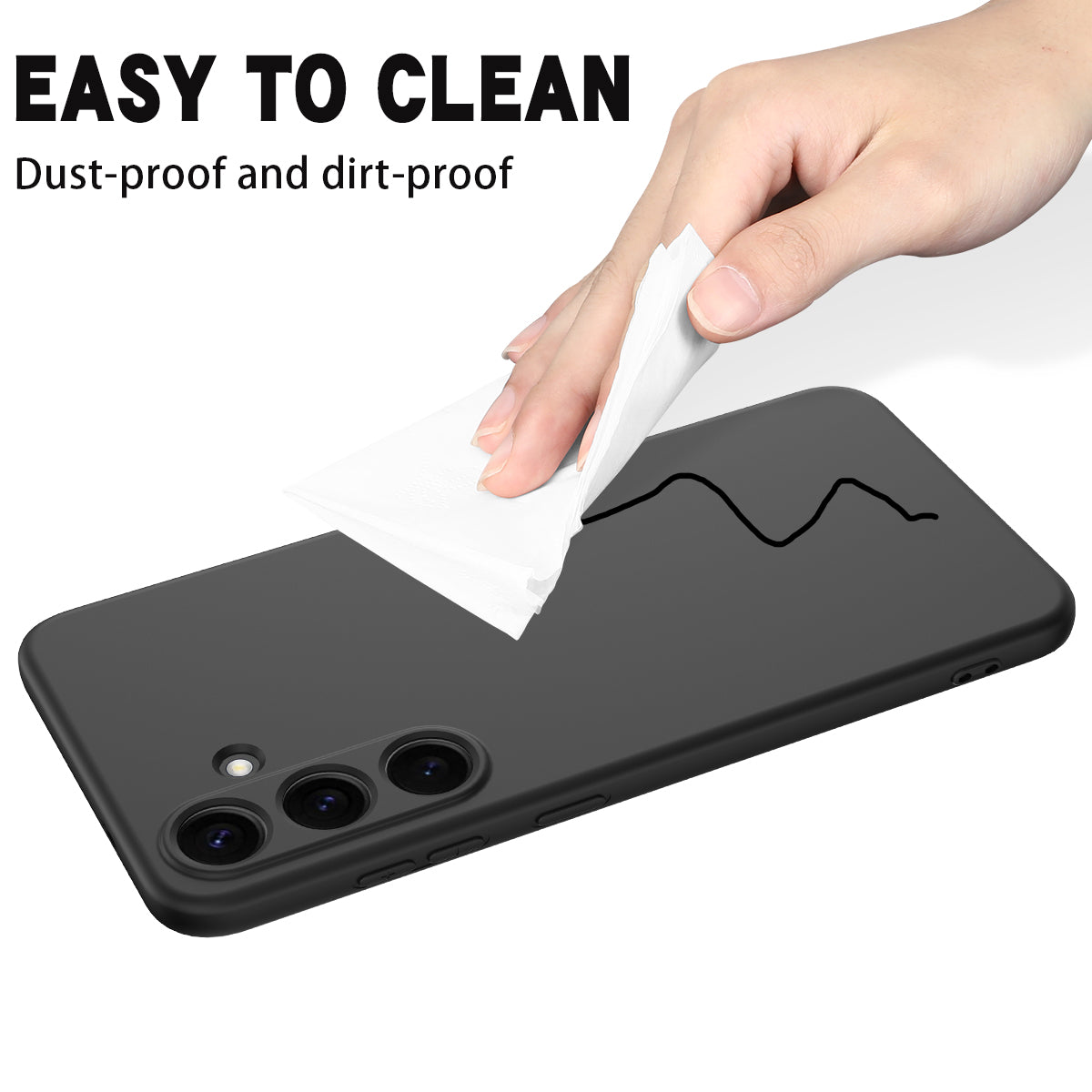 Liquid Silicone Case Phone Back Cover with Hand Strap - For Samsung Galaxy S25 FE