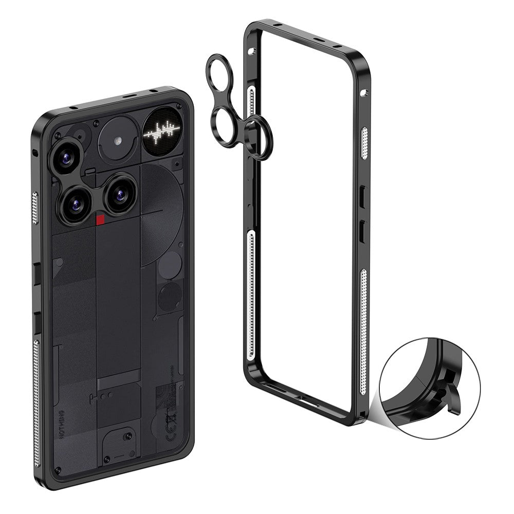 Bumper Case Metal Frame Heat Dissipation Cover with Lens Protector - For Nothing Phone (3)