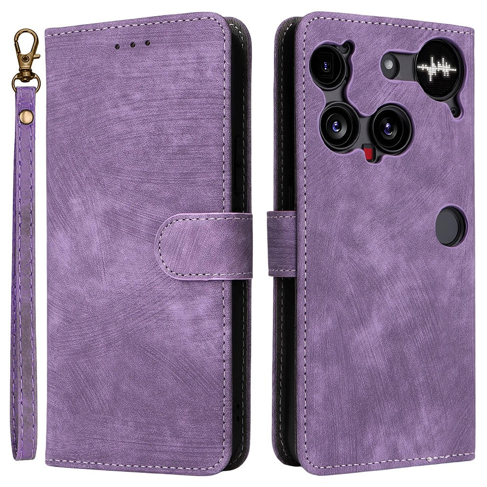 Wallet RFID Blocking PU Leather Phone Case Cover Stand with Strap - For Nothing Phone (3)
