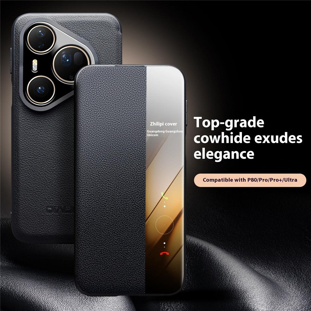 Qialino Genuine Cow Leather Window View Full Wallet Case - For Huawei Pura 80