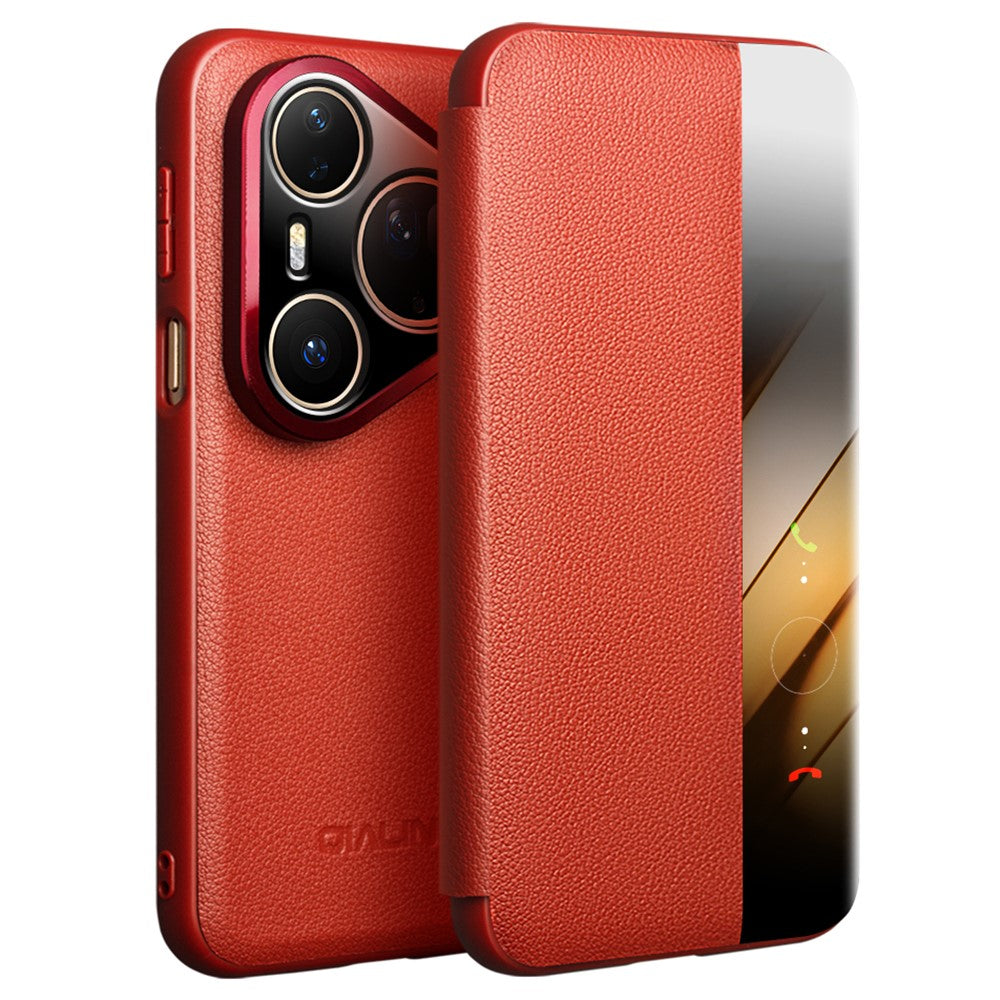 Qialino Genuine Cow Leather Window View Full Wallet Case - For Huawei Pura 80