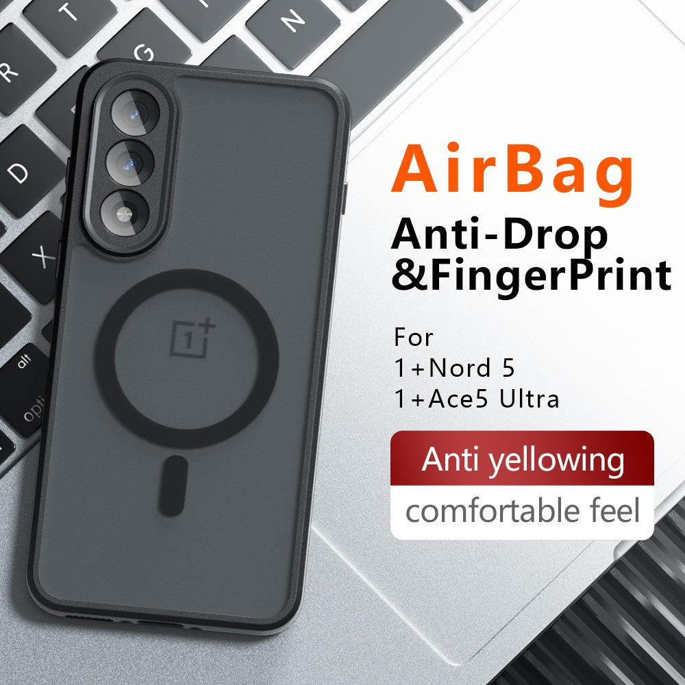 TPU + PC Matte Black Case Compatible with MagSafe - For OnePlus Nord 5 / Ace 5 Ultra
