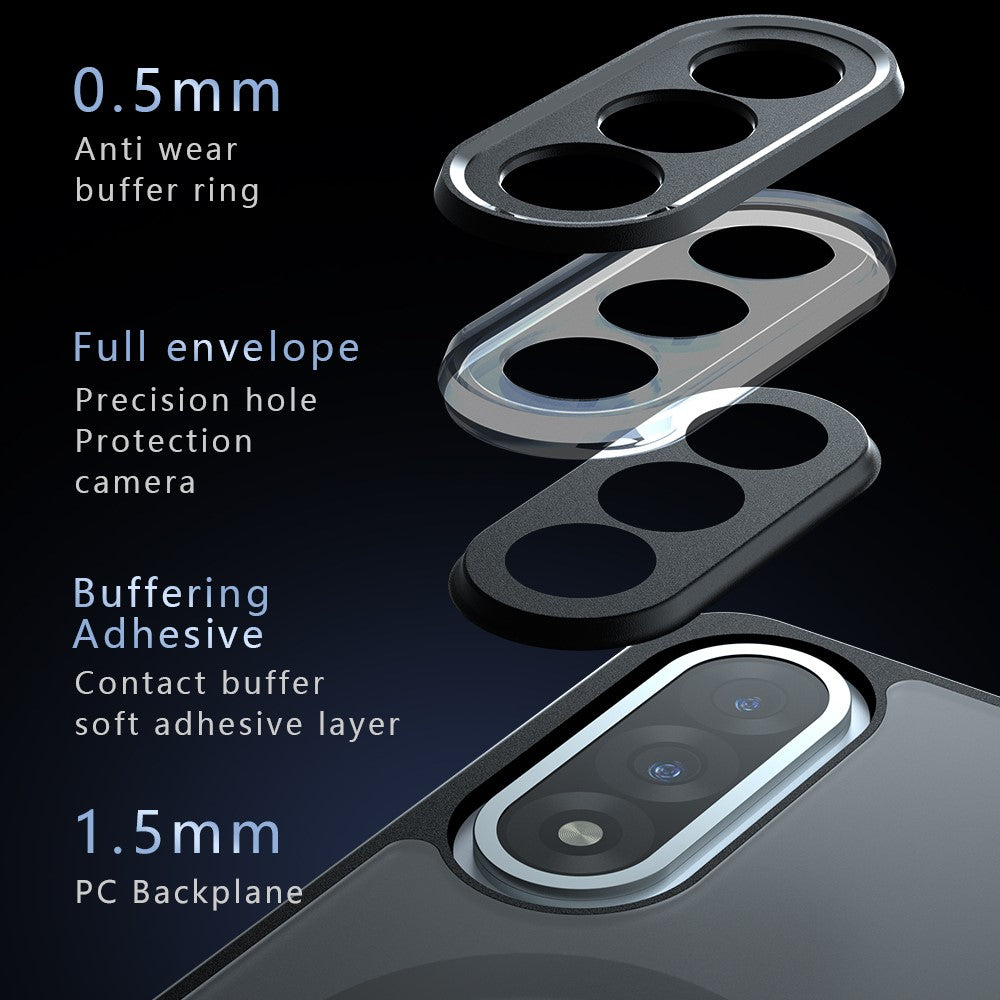 TPU + PC Matte Black Case Compatible with MagSafe - For OnePlus Nord 5 / Ace 5 Ultra