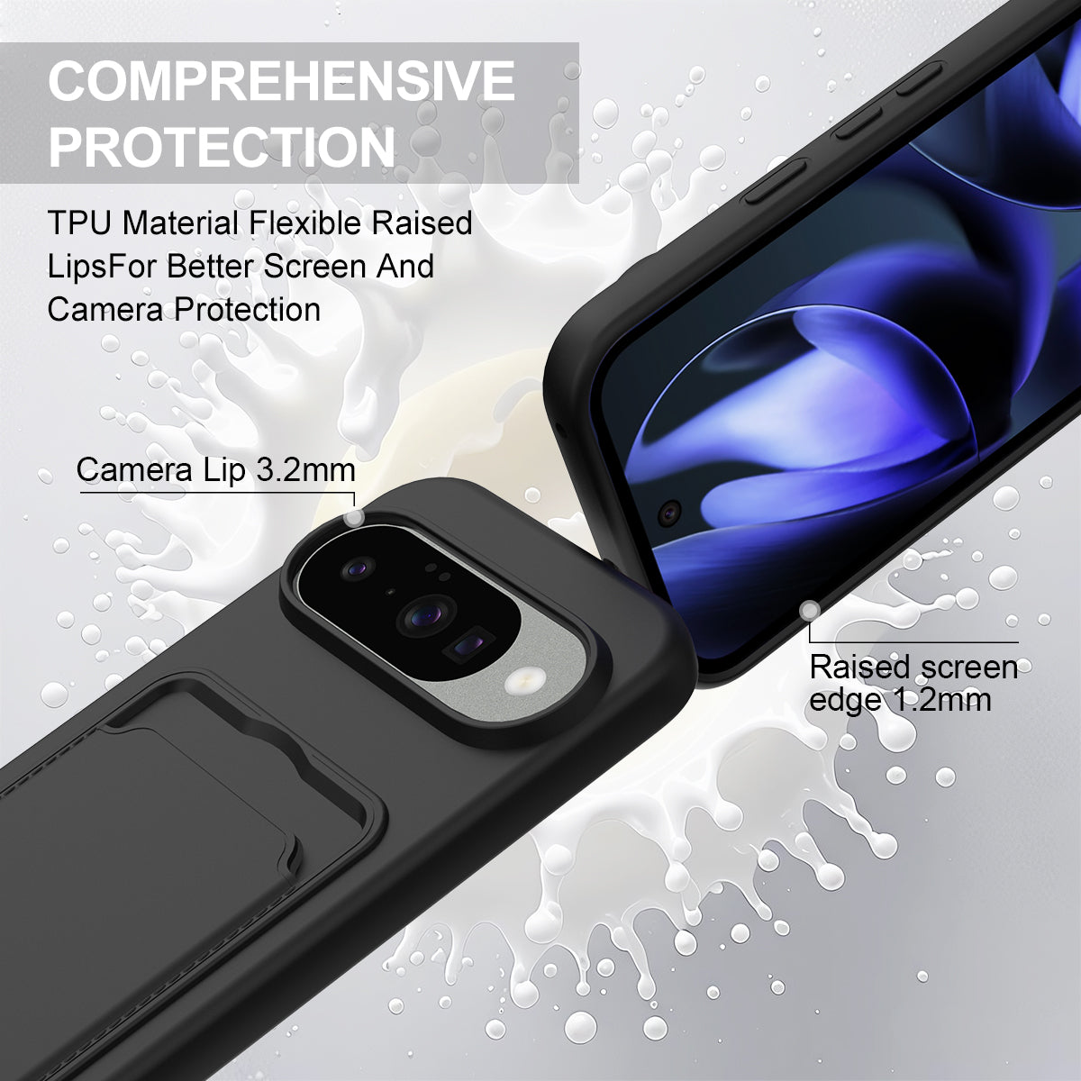 Liquid Silicone Case with Card Slot and Short Strap - For Google Pixel 10