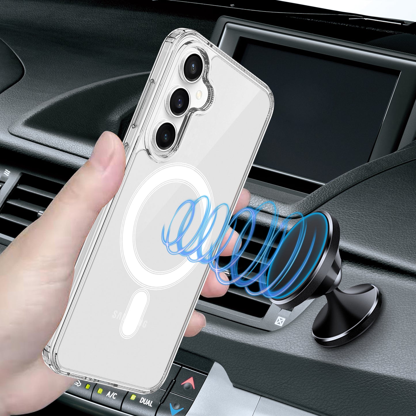 TPU + Acrylic Clear Phone Case Compatible with MagSafe - For Samsung Galaxy S25 FE