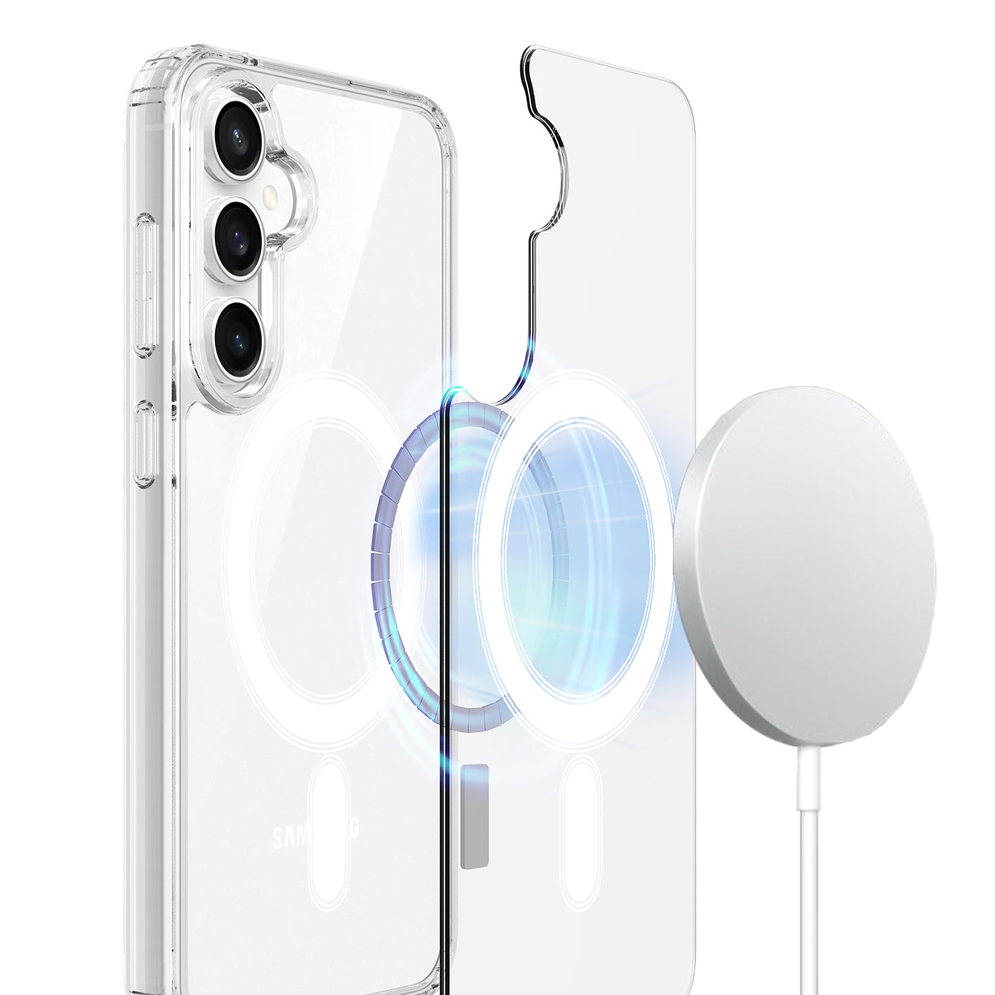 TPU + Acrylic Clear Phone Case Compatible with MagSafe - For Samsung Galaxy S25 FE