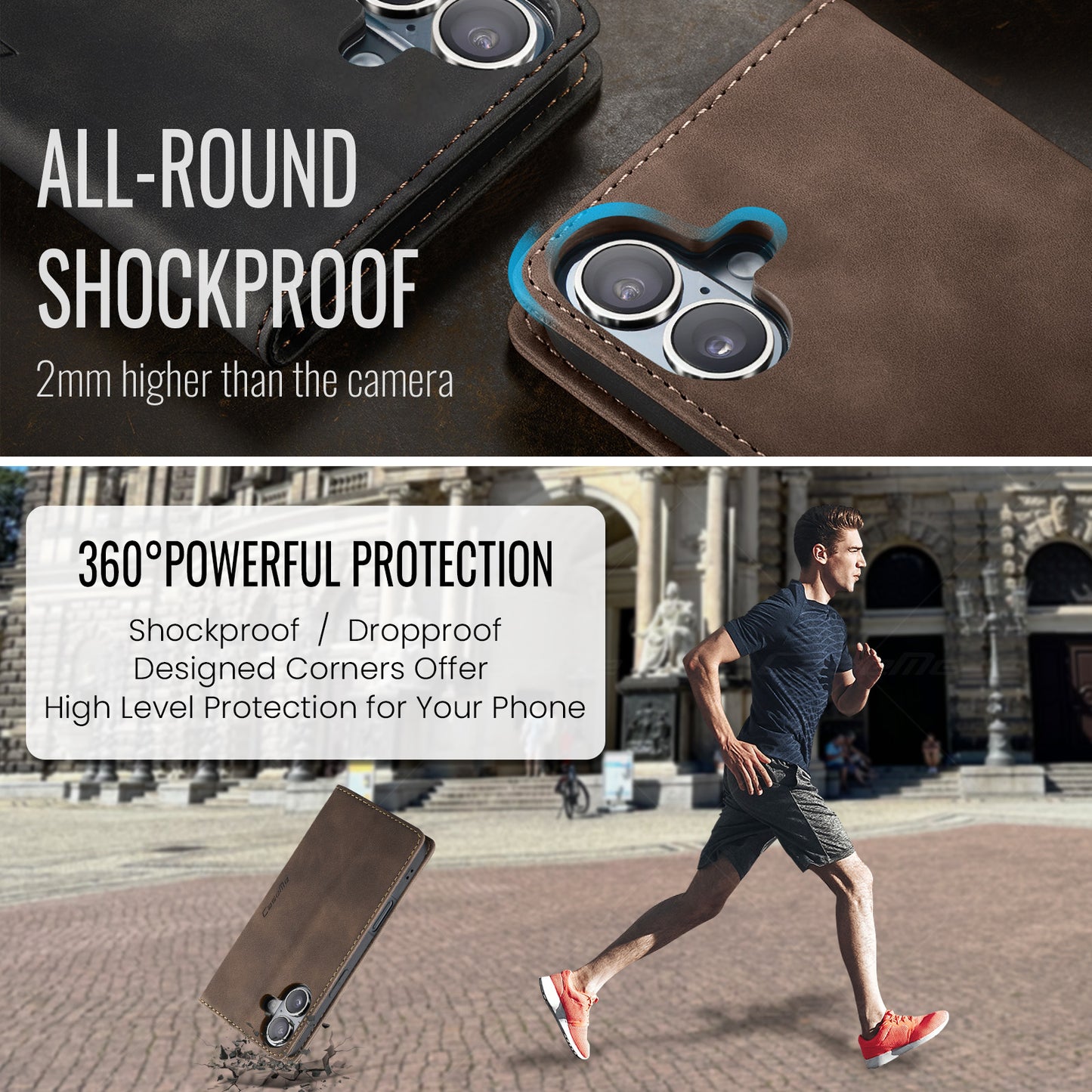 CaseMe 013 Series PU Leather Wallet Case - For iPhone 17
