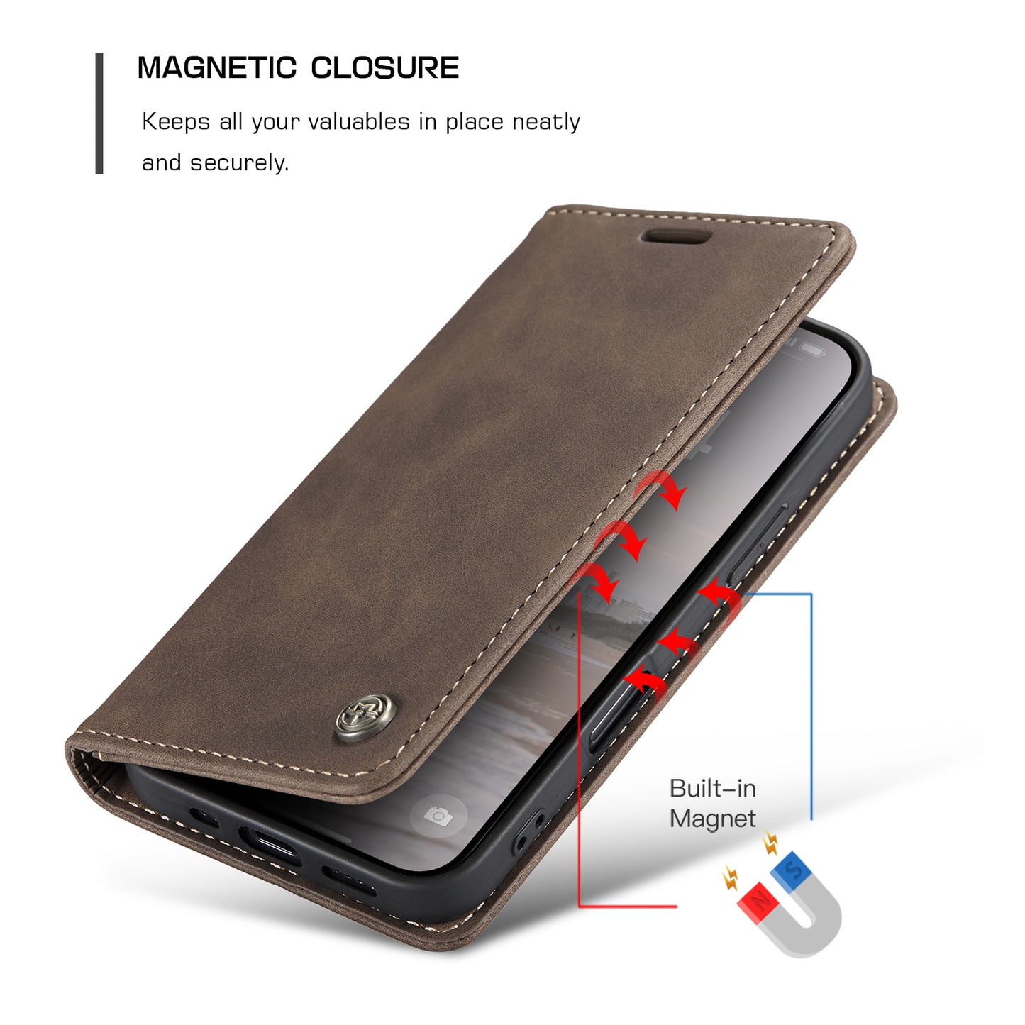 CaseMe 013 Series PU Leather Wallet Case - For iPhone 17