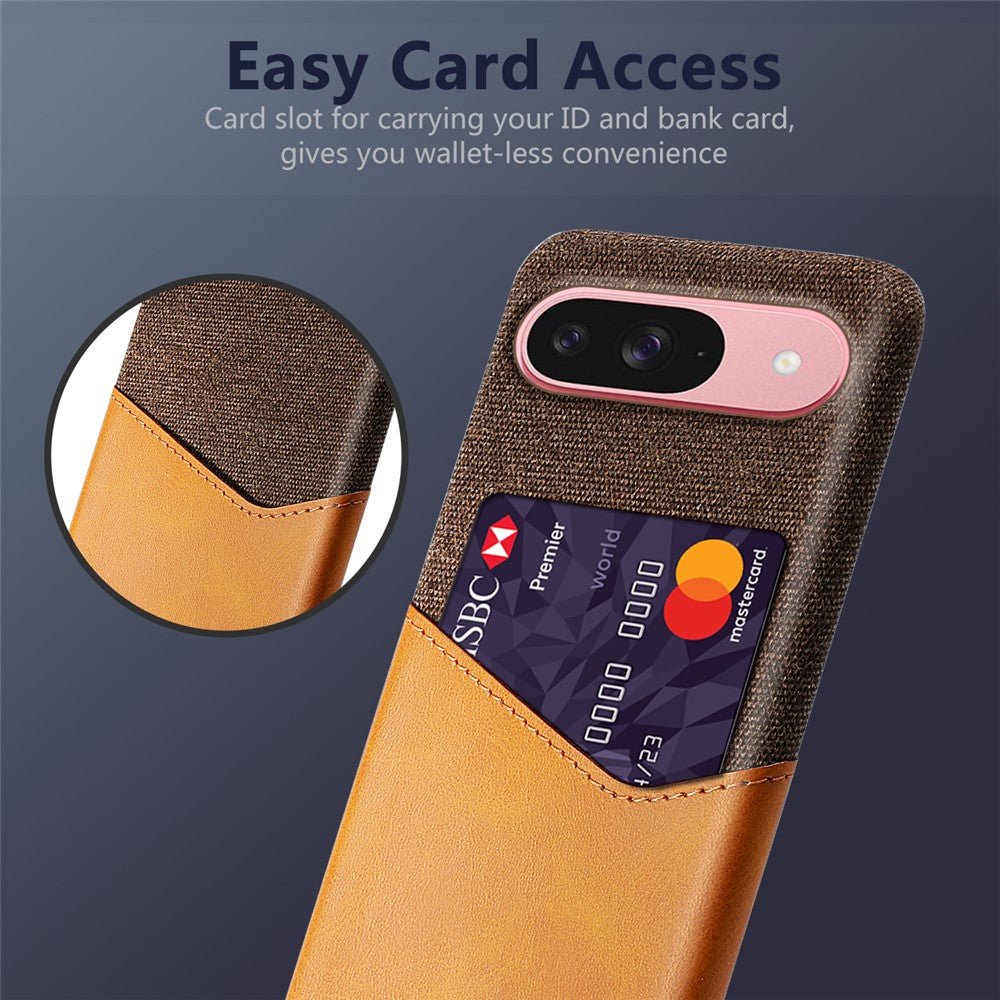 PU Leather Cloth Texture Hard PC Case with Card Slot - For Google Pixel 10 / 10 Pro