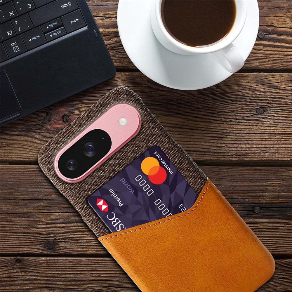 PU Leather Cloth Texture Hard PC Case with Card Slot - For Google Pixel 10 / 10 Pro