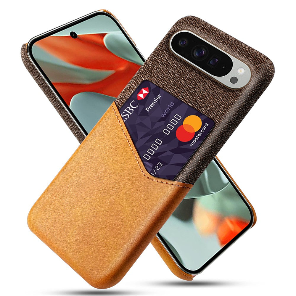PU Leather Cloth Texture Hard PC Case with Card Slot - For Google Pixel 10 Pro XL