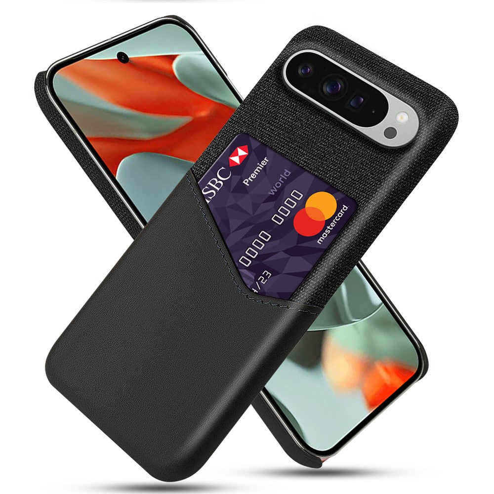 PU Leather Cloth Texture Hard PC Case with Card Slot - For Google Pixel 10 Pro XL