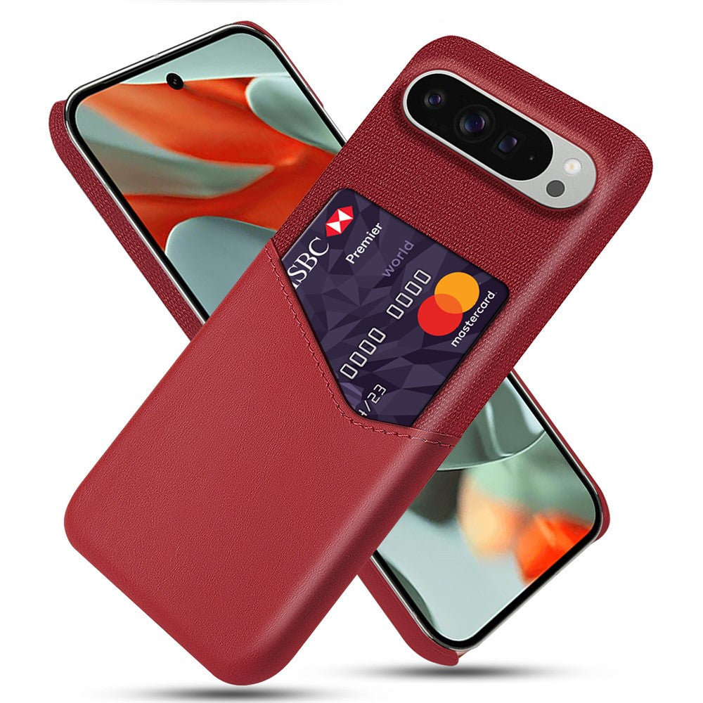 PU Leather Cloth Texture Hard PC Case with Card Slot - For Google Pixel 10 Pro XL
