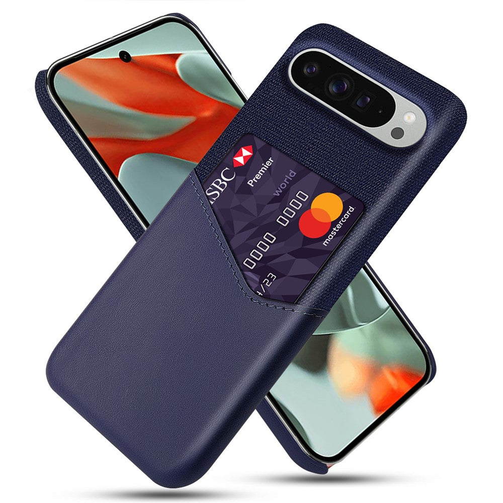 PU Leather Cloth Texture Hard PC Case with Card Slot - For Google Pixel 10 Pro XL