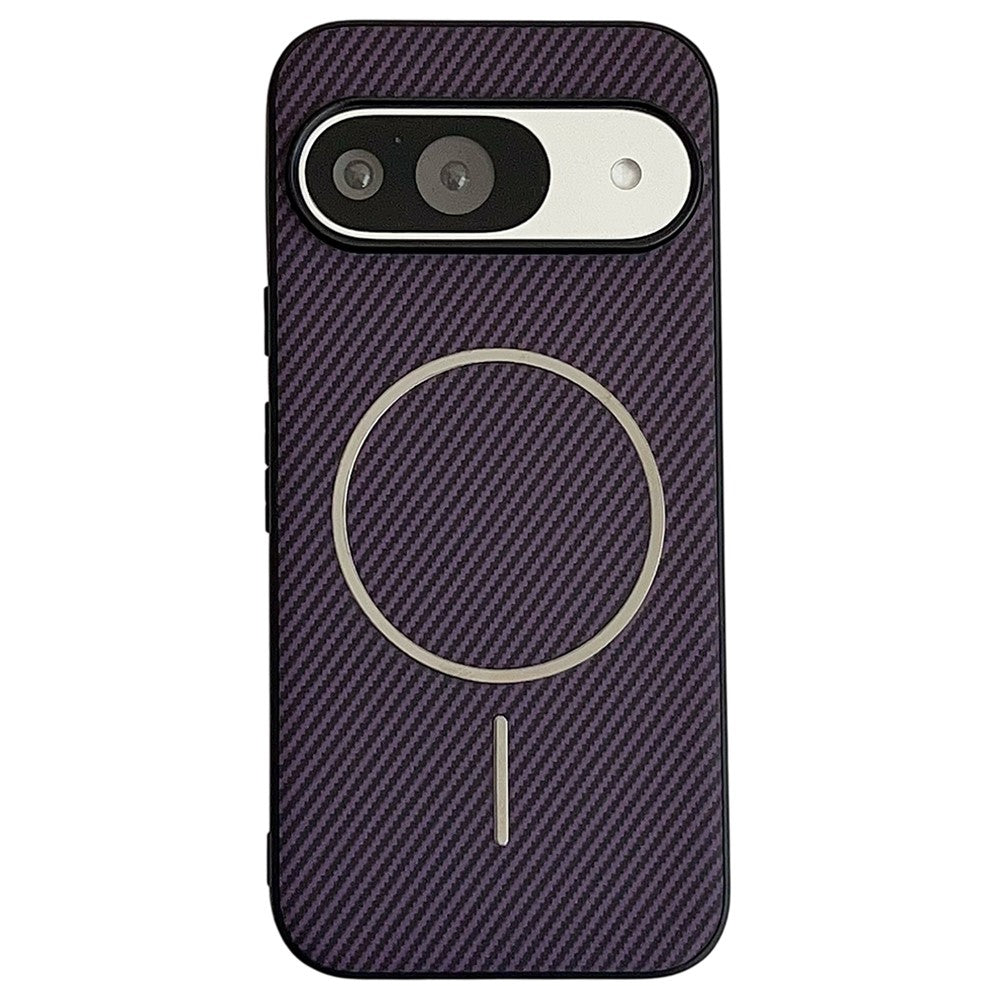 Carbon Fiber Texture PU Leather Case Compatible with MagSafe - For Google Pixel 10 Pro / 10