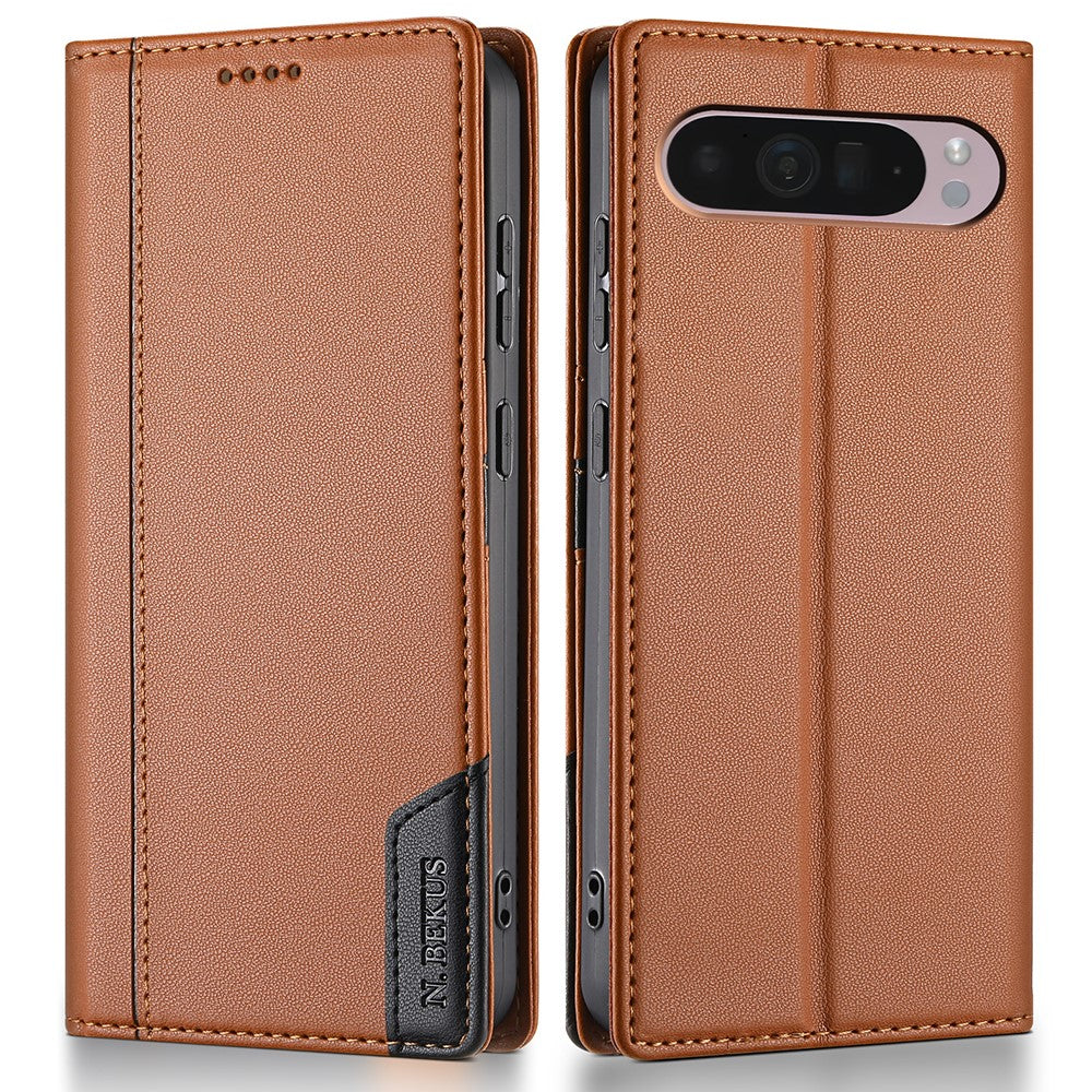 N.BEKUS P3 RFID Blocking PU Leather Wallet Case - For Google Pixel 10 Pro / 10 / 9 Pro / 9