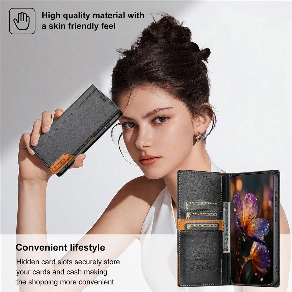 N.BEKUS P3 RFID Blocking PU Leather Wallet Case - For Google Pixel 10 Pro XL / 9 Pro XL