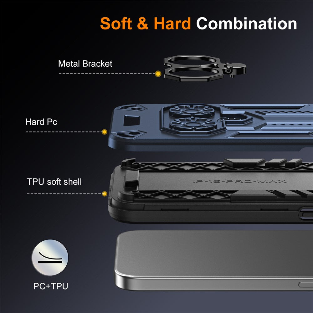 Ring Holder Kickstand PC + TPU Shockproof Case - For Google Pixel 10 Pro / 10