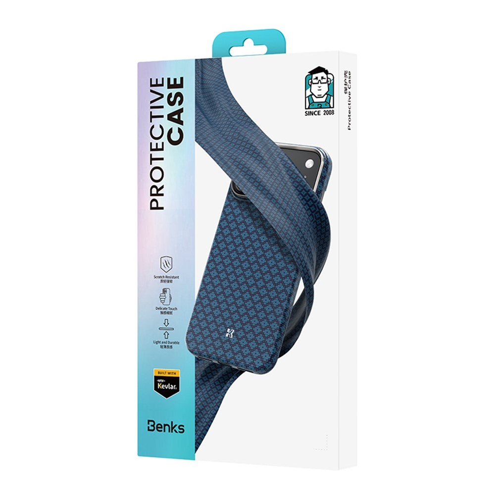 Benks C1 Kevlar Aramid Fiber Woven Blue Phone Case Compatible with MagSafe - For iPhone 17 Pro Max