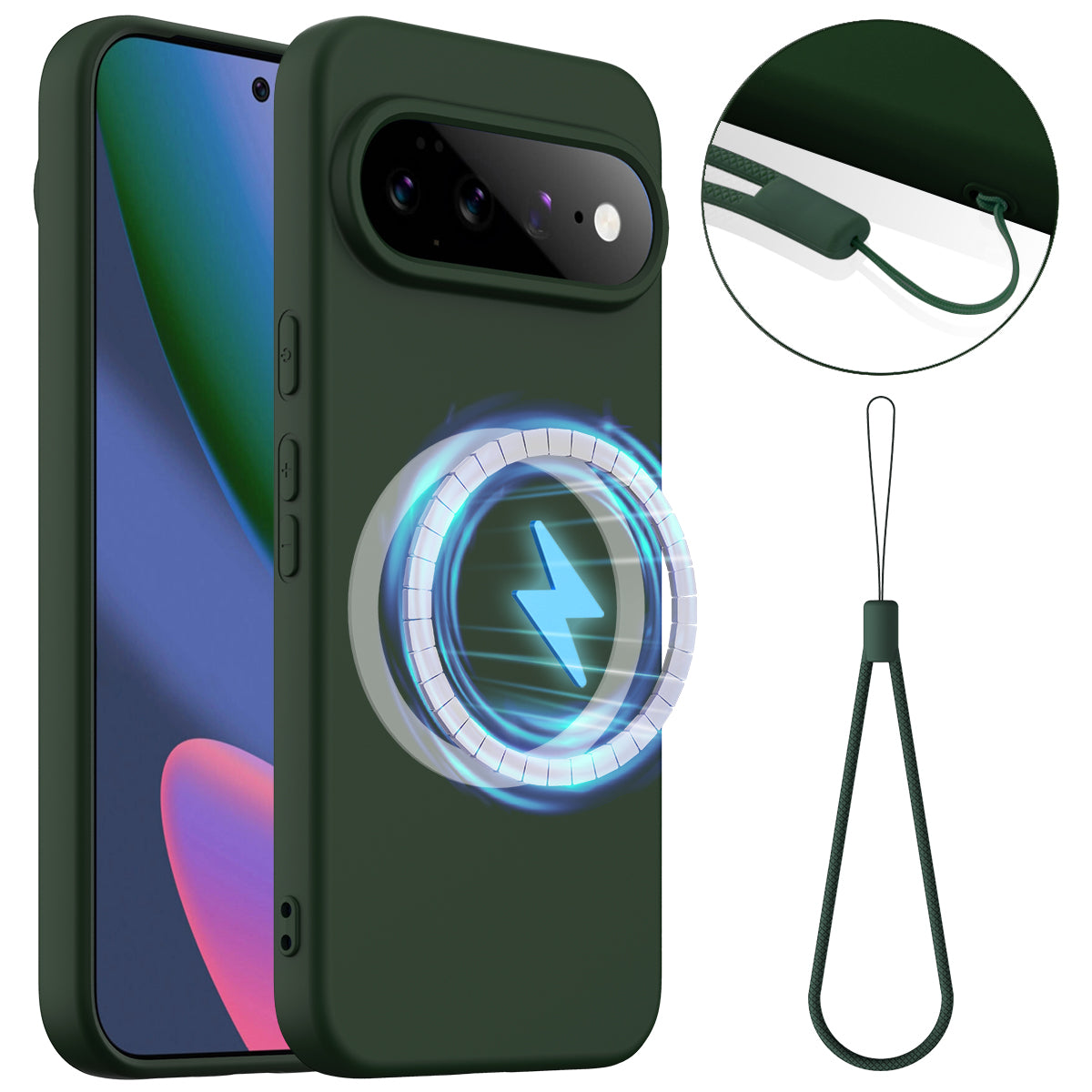 Liquid Silicone MagSafe Case with Lanyard - For Google Pixel 11 Pro XL