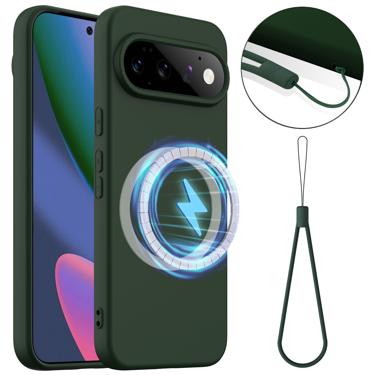 Liquid Silicone MagSafe Case with Lanyard - For Google Pixel 11 Pro