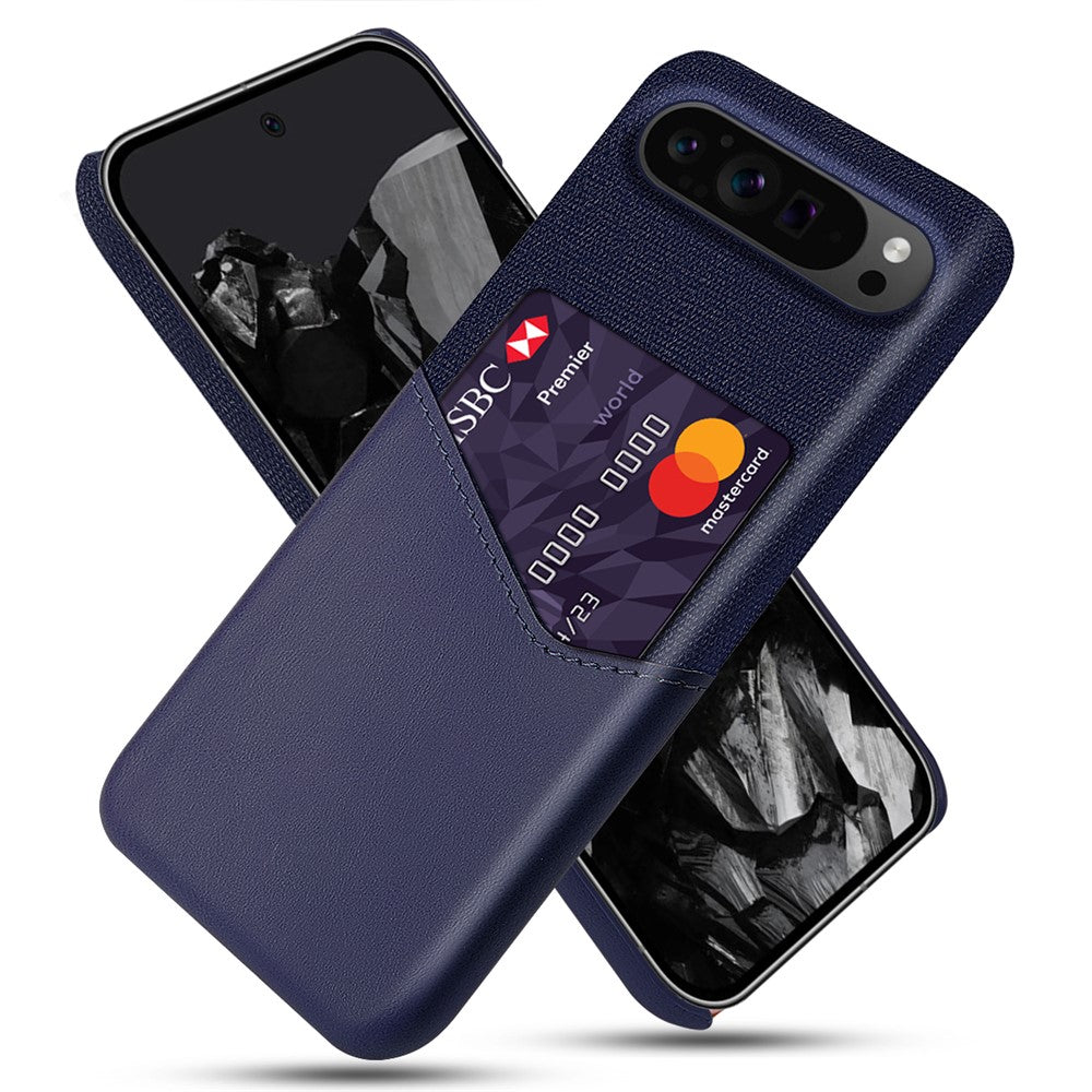 PU Leather Cloth Texture Hard PC Case with Card Slot - For Google Pixel 9 Pro XL