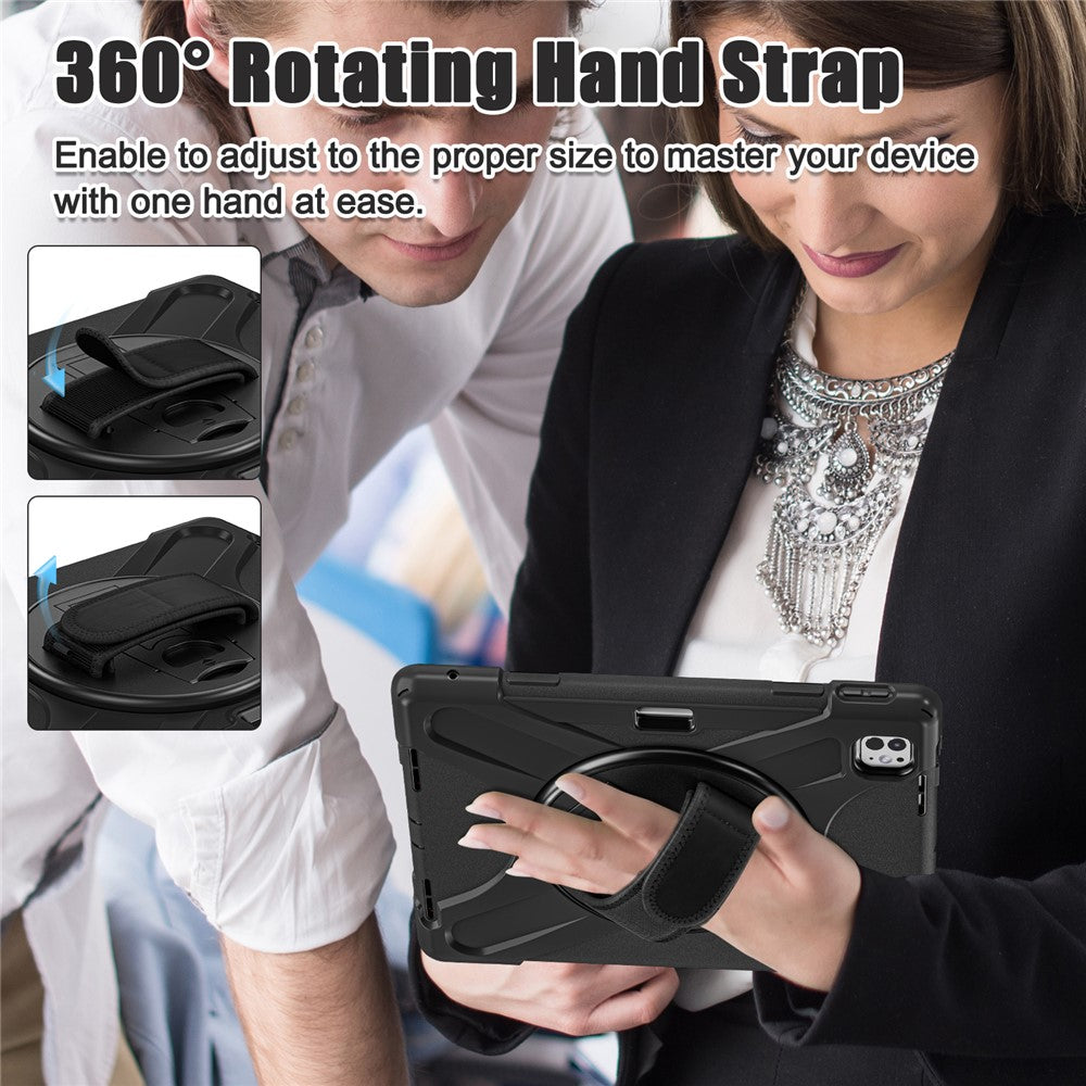 Kickstand Pen Slot TPU + PC + Silicone Case Tablet Cover with Shoulder Strap - For iPad Pro 13 (2025) / (2024)