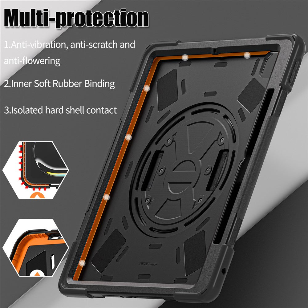 Kickstand Pen Slot TPU + PC + Silicone Case Tablet Cover with Shoulder Strap - For iPad Pro 13 (2025) / (2024)