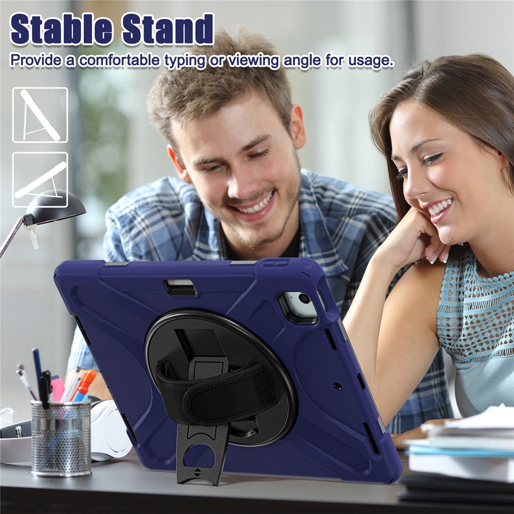 Kickstand Pen Slot TPU + PC + Silicone Case Tablet Cover with Shoulder Strap - For iPad Air 11 (2025) / (2024)