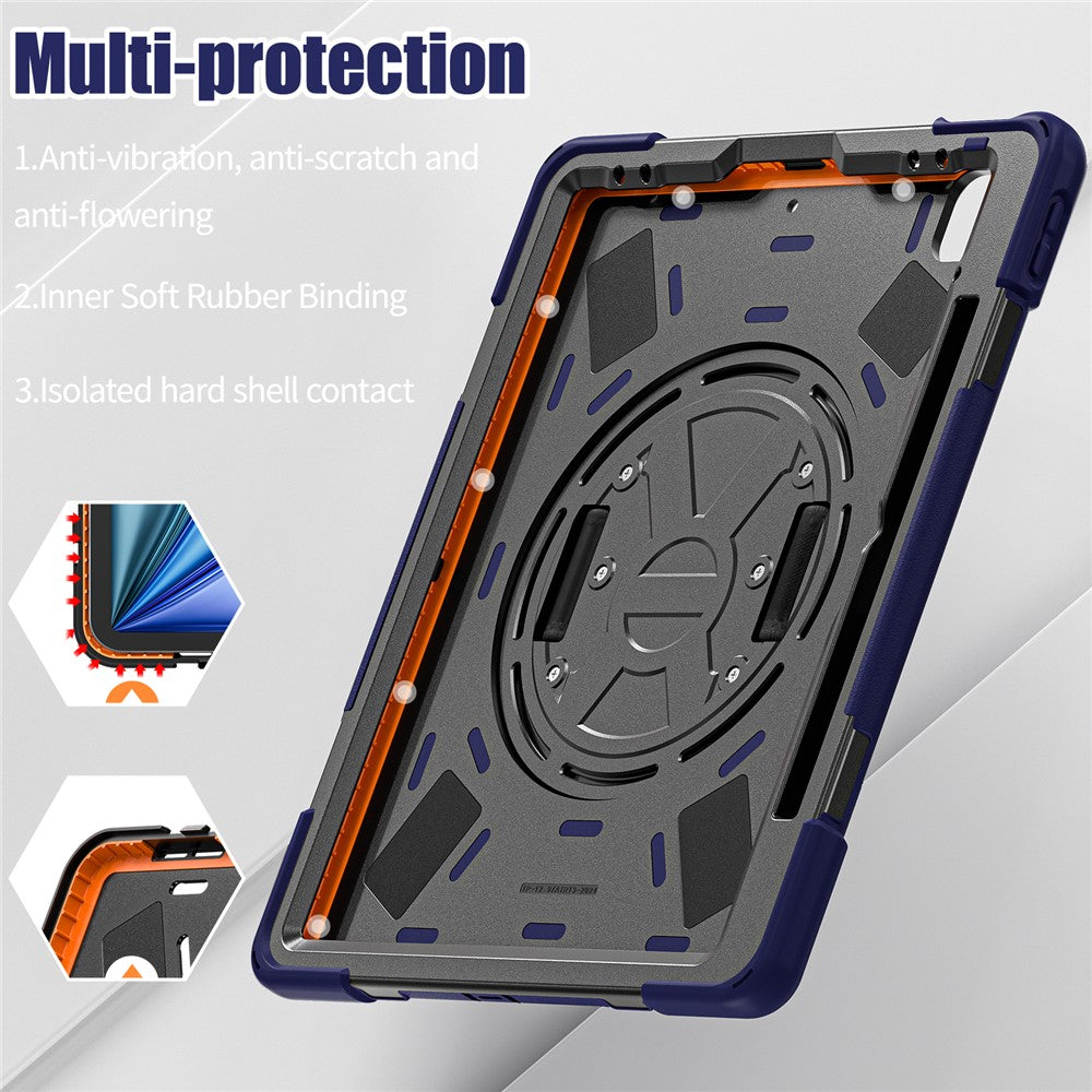 Kickstand Pen Slot TPU + PC + Silicone Case Tablet Cover with Shoulder Strap - For iPad Air 11 (2025) / (2024)