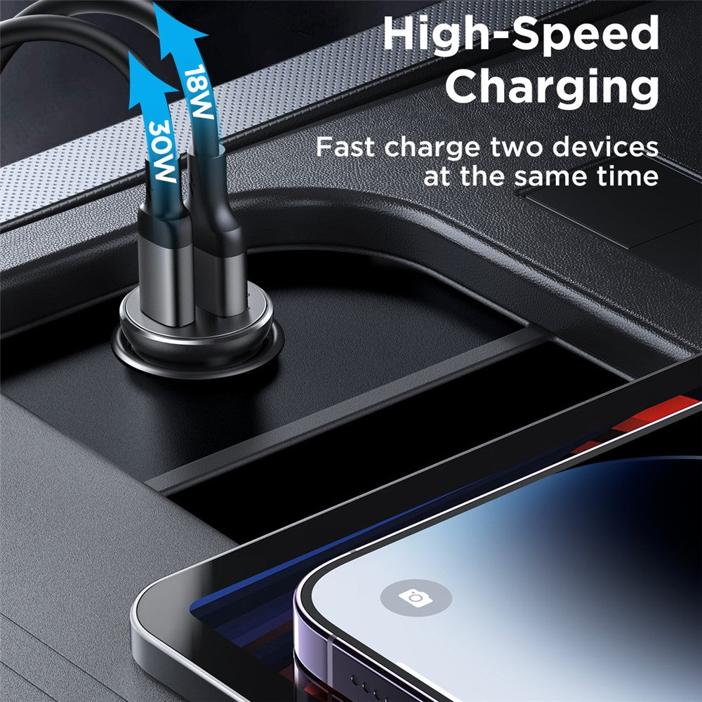 Joyroom CCN05 Mini 30W USB + Type-C Fast Charging Car Adapter