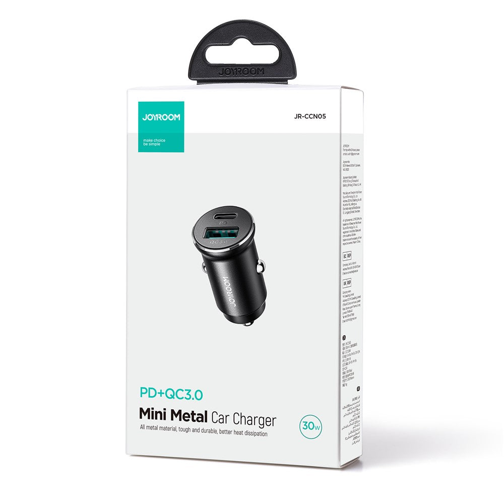 Joyroom CCN05 Mini 30W USB + Type-C Fast Charging Car Adapter