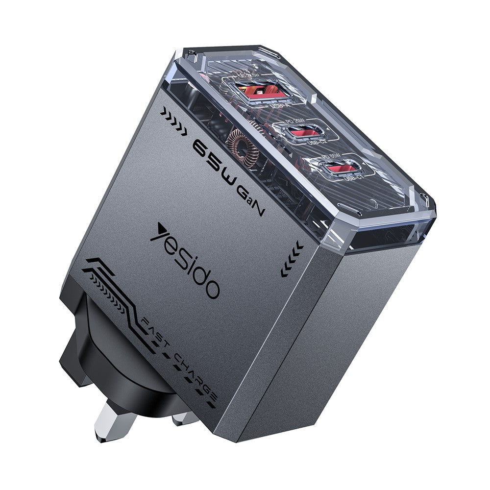 Yesido YC147 65W GaN Charger Fast Charging Power Adapter with Multiple Ports Mechanical Design