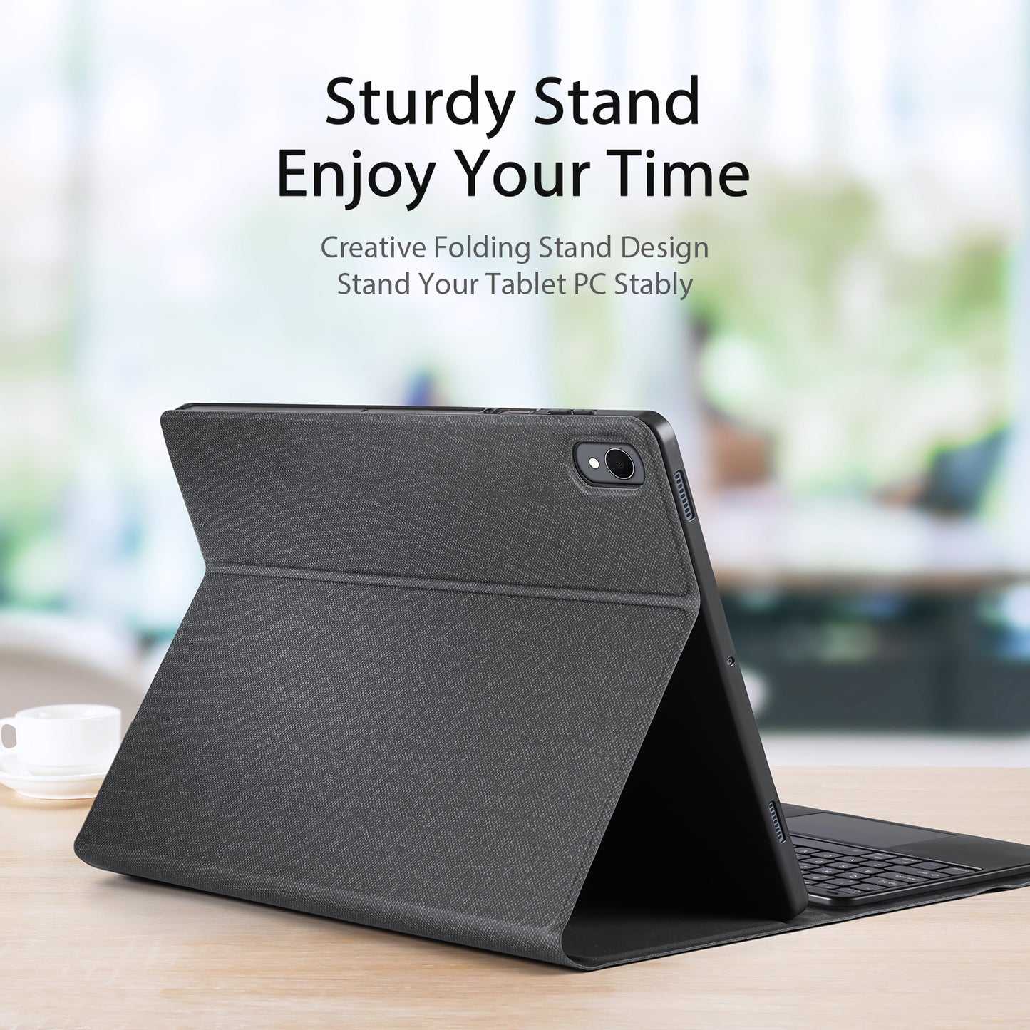 Dux Ducis TK Series PU Leather Black Case with Bluetooth-compatible Keyboard - For Samsung Galaxy Tab S11