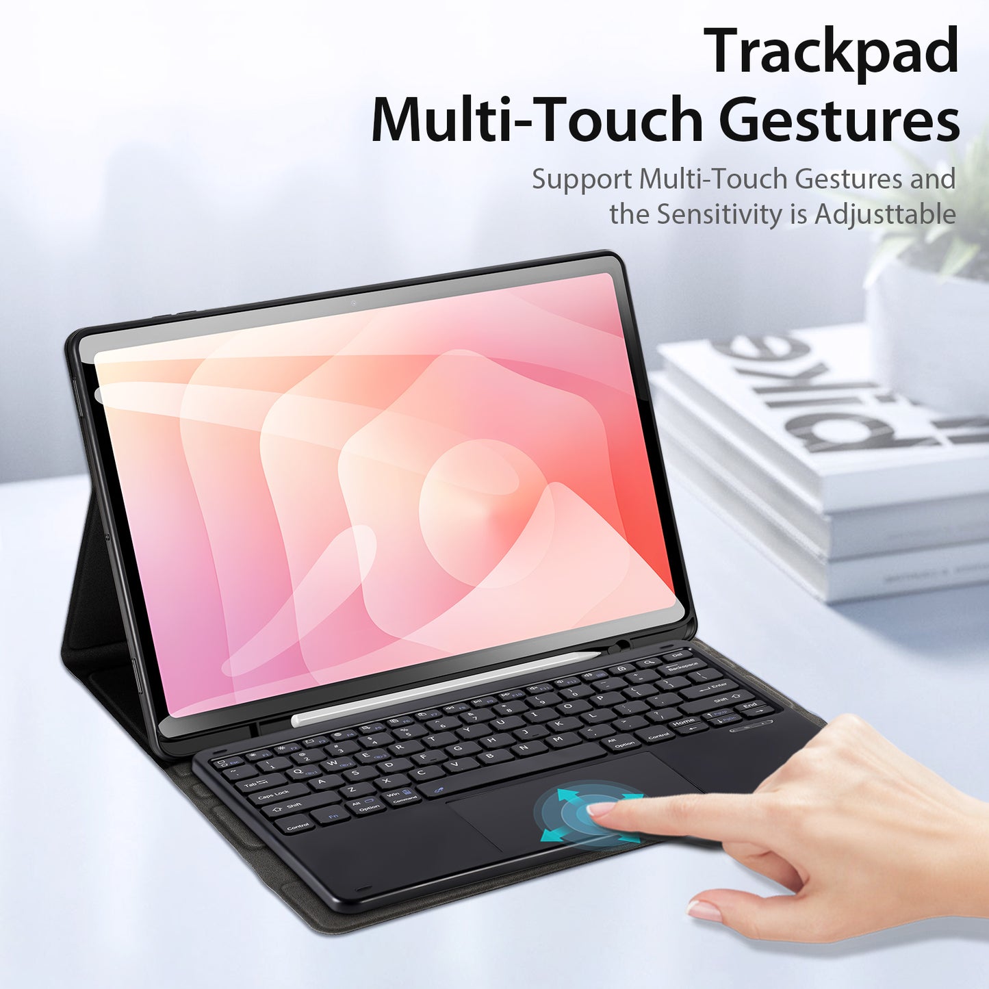Dux Ducis TK Series PU Leather Black Case with Bluetooth-compatible Keyboard - For Samsung Galaxy Tab S11
