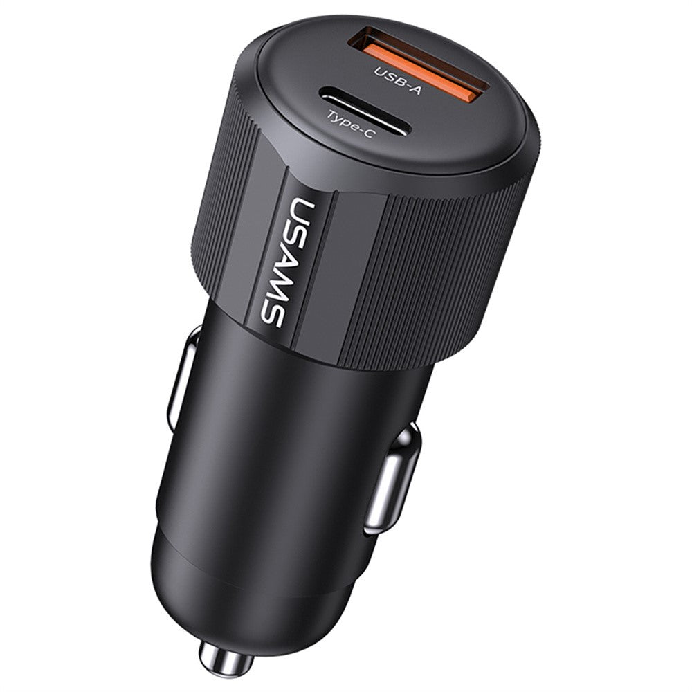 Usams CC283 Car Charger 60W Dual Port USB-A + Type-C Fast Charging